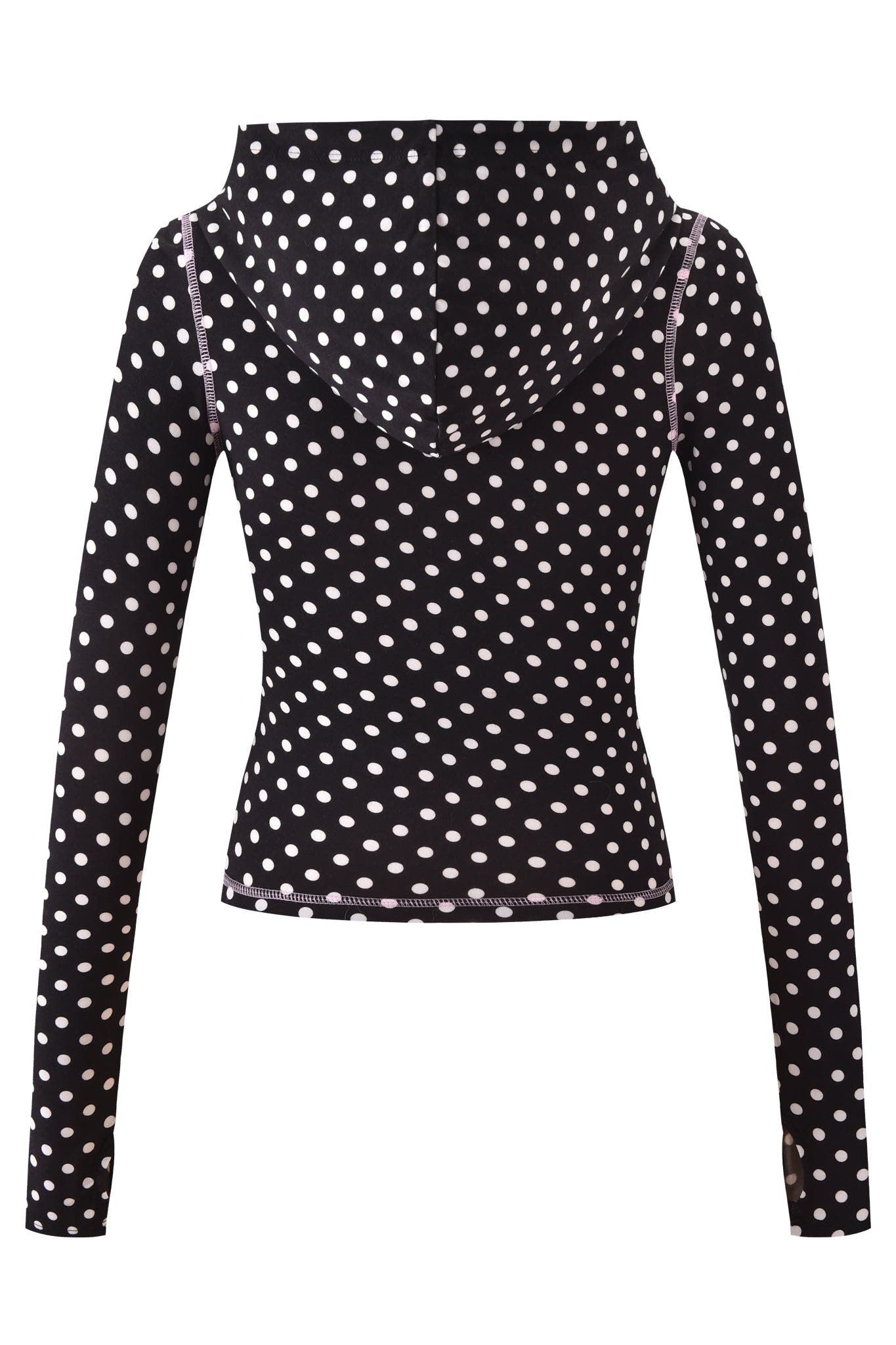 BLARE HOODIE - BLACK POLKA DOT