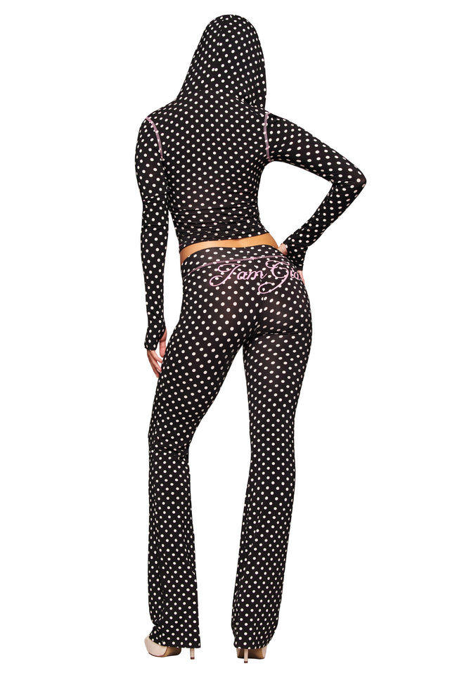 BLARE TRACKPANT - BLACK POLKA DOT
