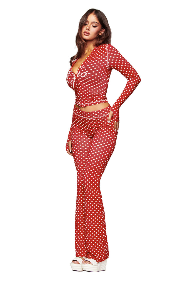 BLARE TRACKPANT - RED POLKA DOT