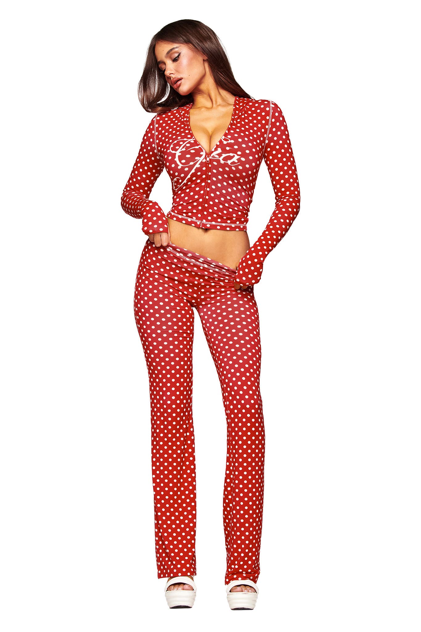 BLARE TRACKPANT - RED POLKA DOT