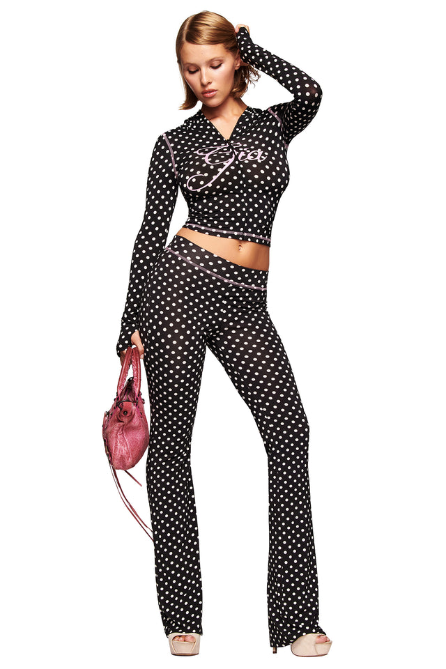 BLARE TRACKPANT - BLACK POLKA DOT