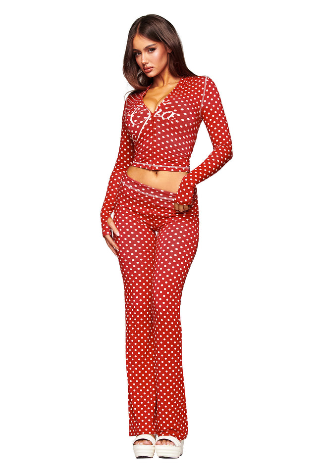 BLARE TRACKPANT - RED POLKA DOT