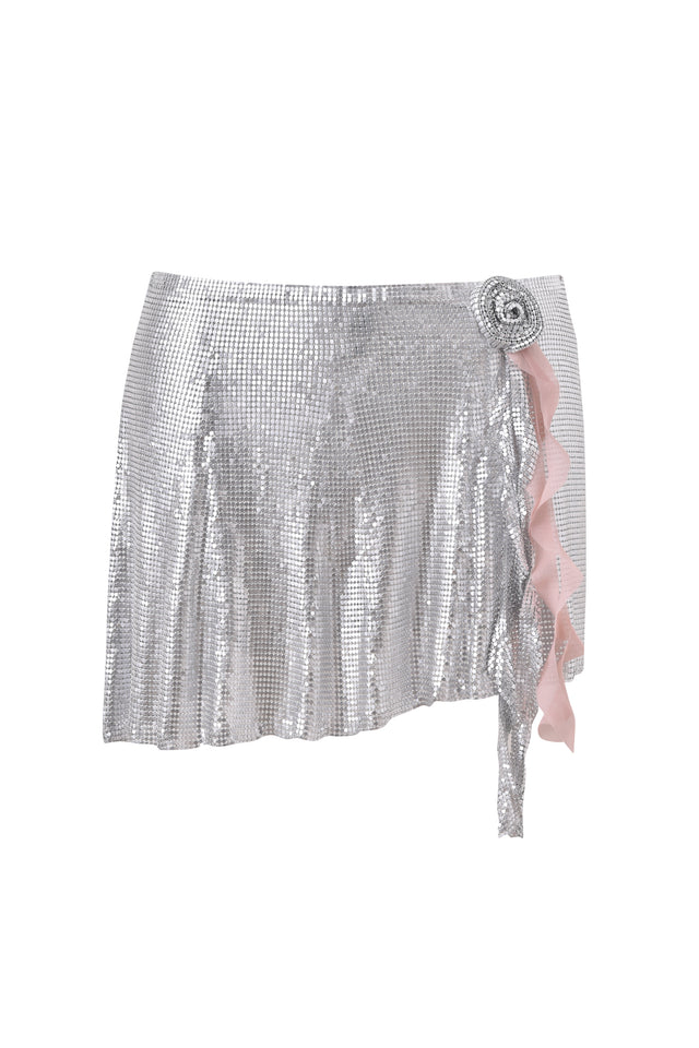MILANA MINI SKIRT - SILVER
