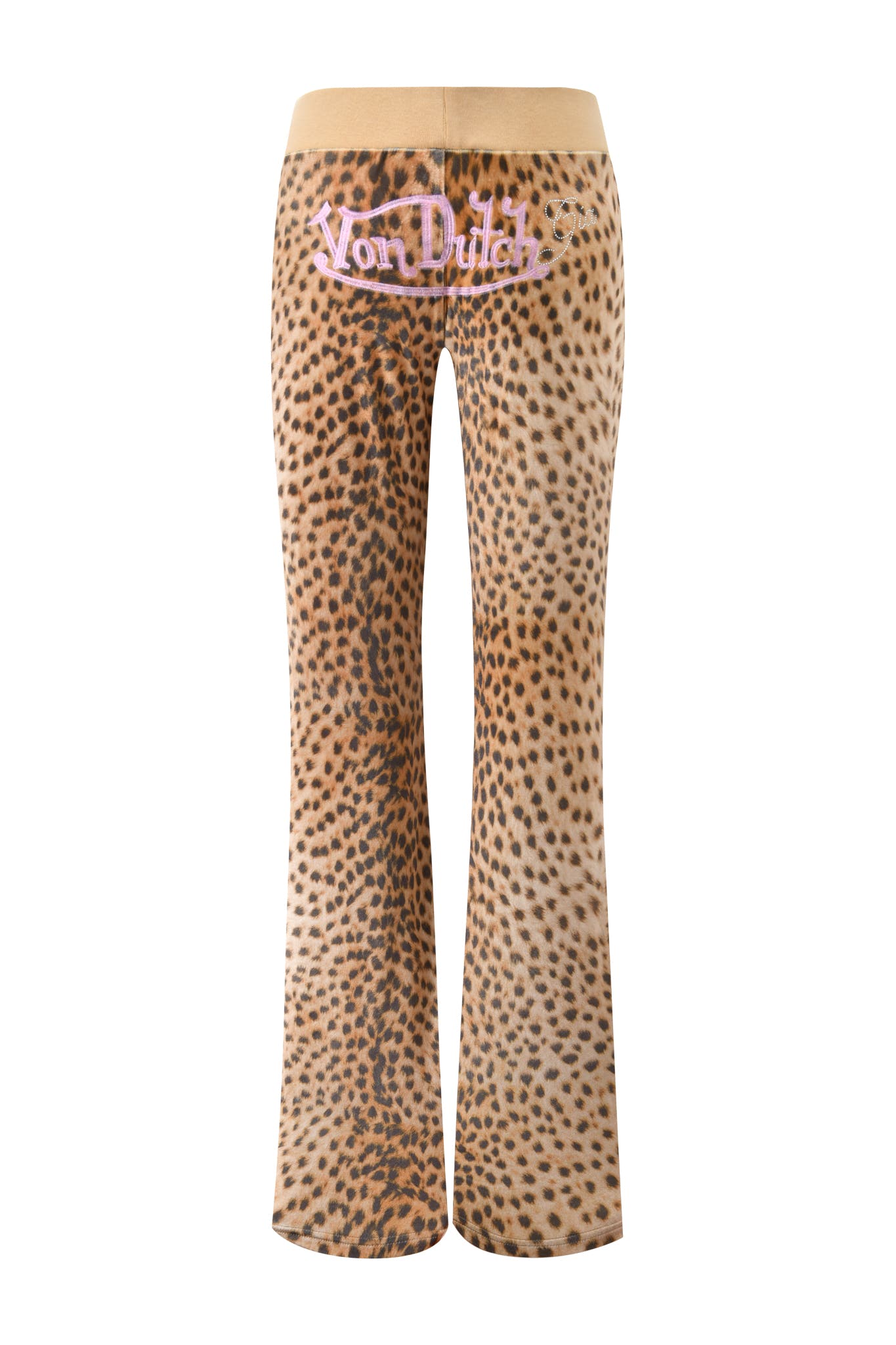 I.AM.GIA X VON DUTCH KAMERON VELOUR TRACKPANT - LEOPARD