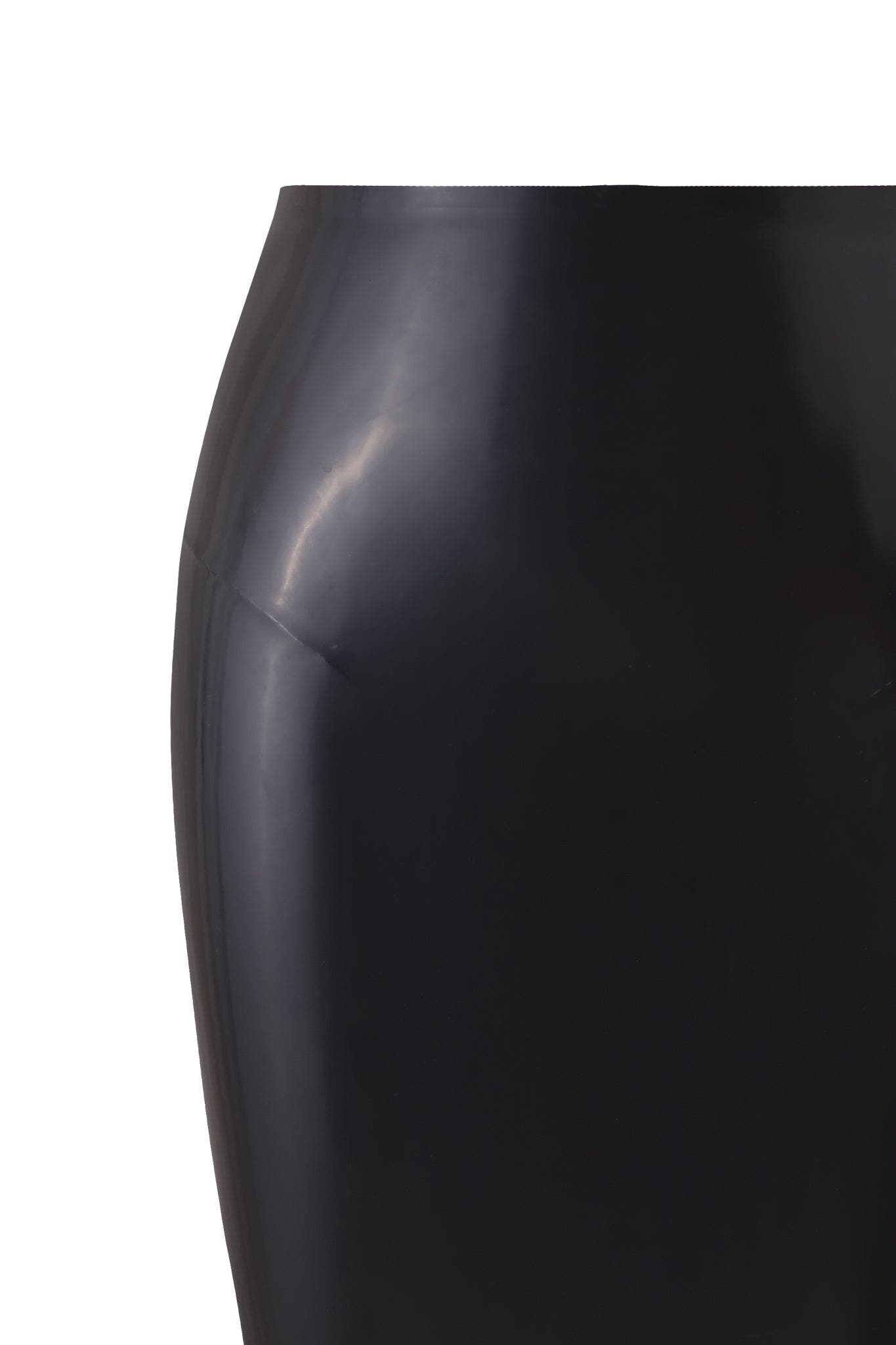 BUFFY LATEX MIDI SKIRT - BLACK