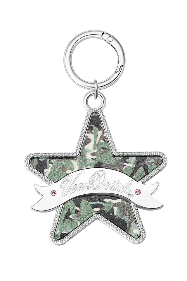 I.AM.GIA X VON DUTCH STAR KEYCHAIN - GIA GIRL CAMO STAR