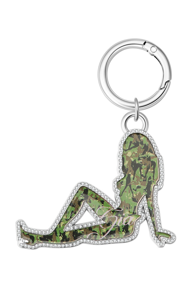I.AM.GIA X VON DUTCH GIRL KEYCHAIN - GIA GIRL CAMO PINK