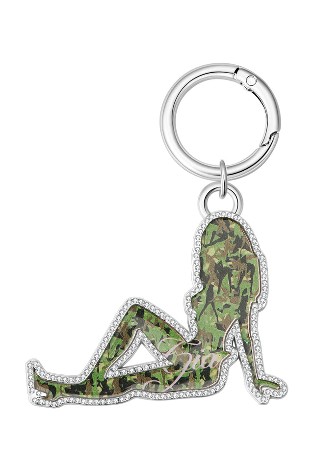 I.AM.GIA X VON DUTCH GIRL KEYCHAIN - GIA GIRL CAMO PINK