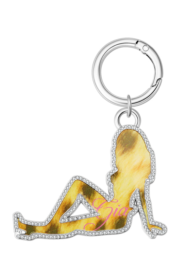 I.AM.GIA X VON DUTCH GIRL KEYCHAIN - LEOPARD PINK GIRL