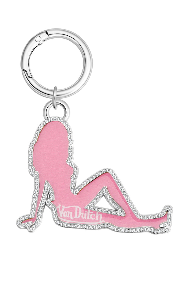 I.AM.GIA X VON DUTCH GIRL KEYCHAIN - LEOPARD PINK GIRL