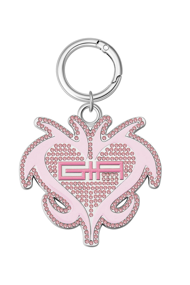 I.AM.GIA X VON DUTCH LOGO KEYCHAIN - PINK SILVER LOGO