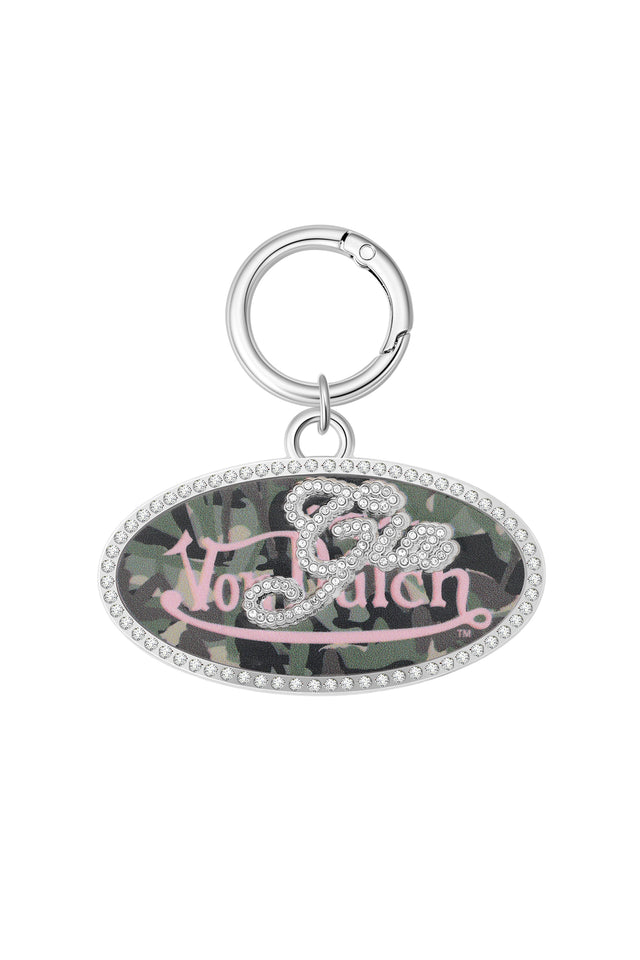 I.AM.GIA X VON DUTCH OVAL KEYCHAIN - GIA GIRL CAMO PINK OVAL